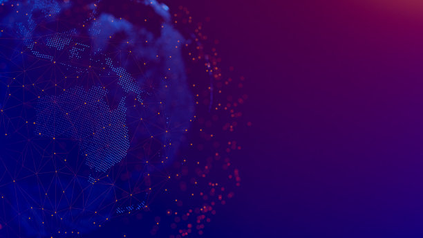 带有数字通信线的虚线地球：全球网络连接图片下载