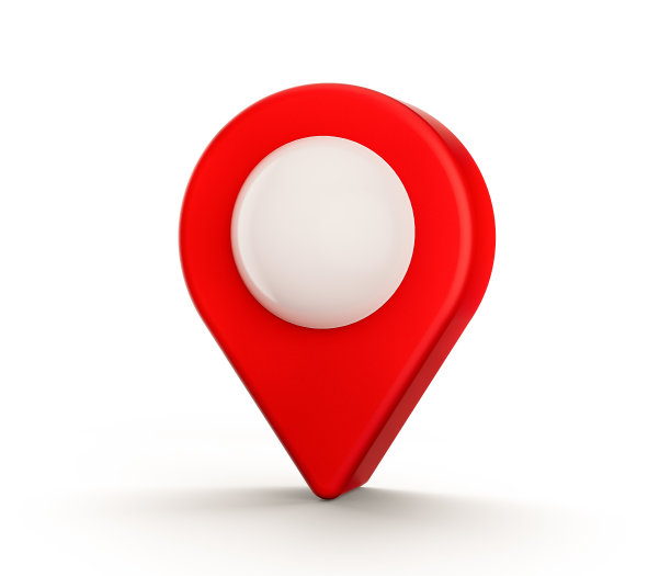 孤立的白色背景上的地图指针的3D插图。图片下载