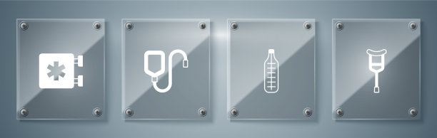 设置拐杖或拐杖医疗体温计图片下载