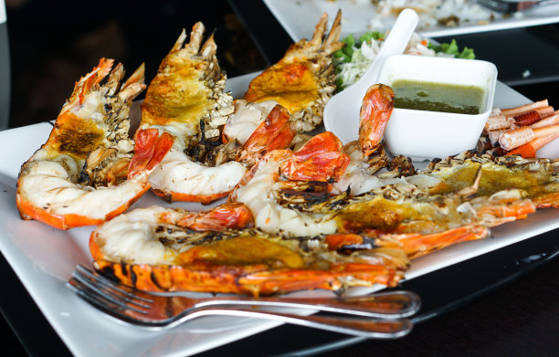 烤虾，泰国海鲜图片下载