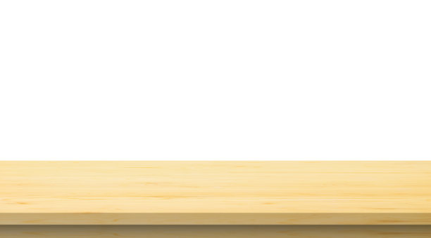 空木桌面隔离在白色背景的产品展示蒙太奇图片下载