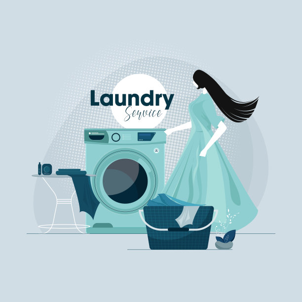 妇女洗衣，洗衣服务理念图片下载
