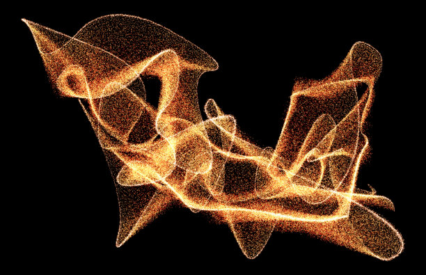 黑色背景上的飞行粒子。图片下载