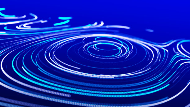 流的粒子。大数据可视化。数字技术浪潮。未来的网络空间。摘要网络安全背景。3 d渲染。图片下载