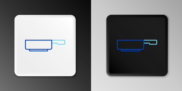 线煎锅图标隔离在灰色背景图片下载