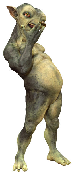 3D渲染绿色外星人在白色图片下载