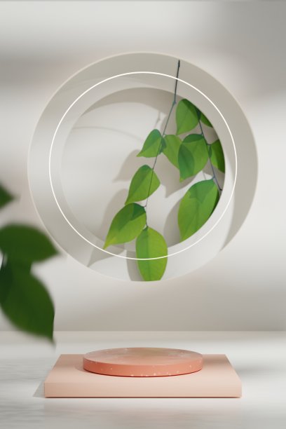 带有复制空间的3d平台，用于产品展示展示。平面渲染艺术设计。图片下载