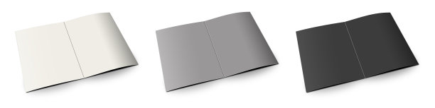三种小册子空白模板白色，灰色和黑色的演示布局和设计。图片下载