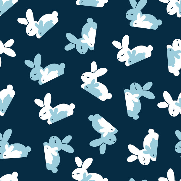 兔子妈妈和孩子图形无缝对接图片下载