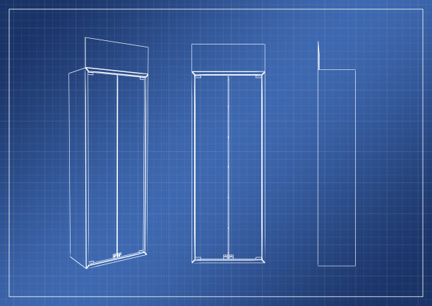衣柜纸上图纸，3D渲染图片下载