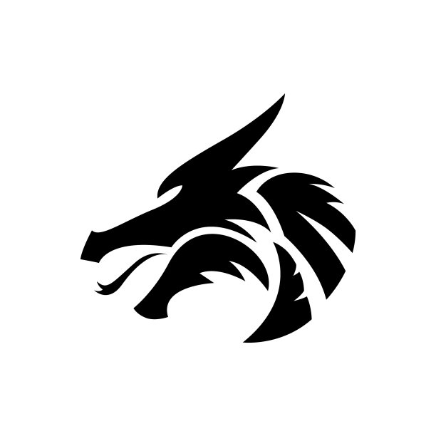 龙头剪影标志模板图片下载