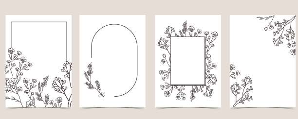 粉红色绿色的婴儿送礼会邀请函，上面有花。矢量给孩子和婴儿的生日邀请函图片下载