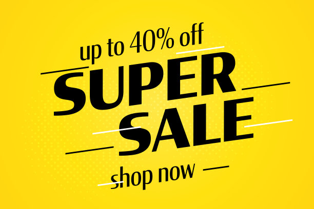 超级促销横幅提供高达四折的优惠图片下载