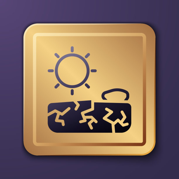 紫色干旱图标孤立在紫色背景图片下载