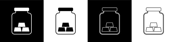 设置金条图标隔离在黑色和白色图片下载