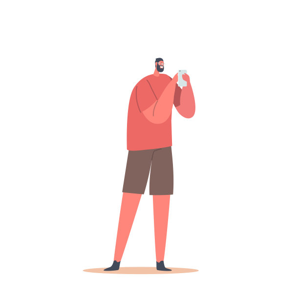 男性角色拥有智能手机。网络娱乐，孤独的年轻人写短信，网络交流图片下载