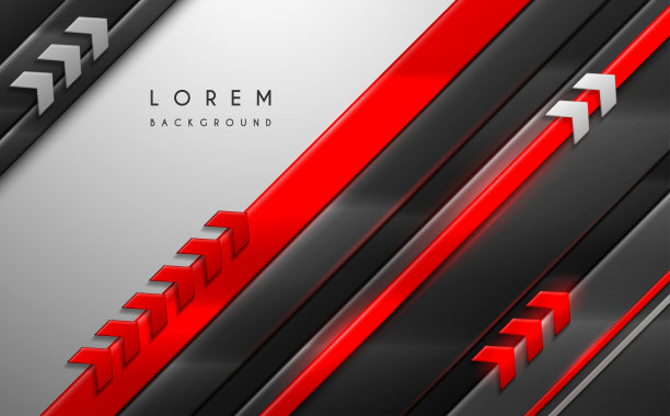 抽象的黑白红线背景和箭头图片下载