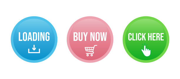 为网站矢量设置的圆形现代按钮图片下载