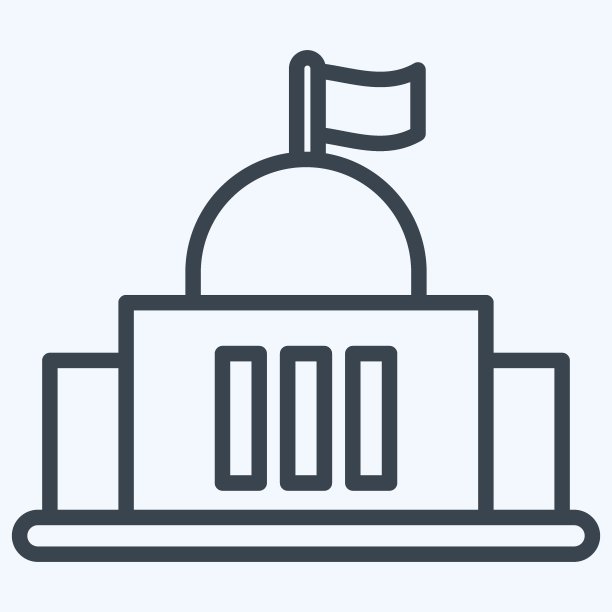 图标政府。适合作为教育标志。行风格。简单的设计可编辑。设计模板向量。简单的说明图片下载