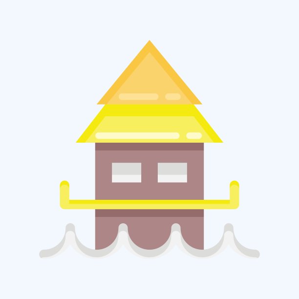 图标平房。适合作为教育标志。平的风格。简单的设计可编辑。设计模板向量。简单的说明图片下载