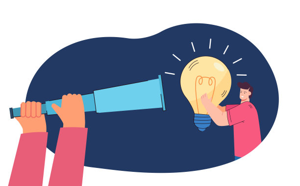 透过望远镜看灯泡的人图片下载