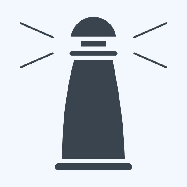 图标的灯塔。适合作为教育标志。字形风格。简单的设计可编辑。设计模板向量。简单的说明图片下载