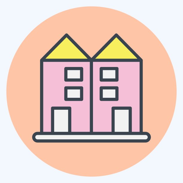 图标的公寓。适合作为教育标志。颜色风格交配。简单的设计可编辑。设计模板向量。简单的说明图片下载