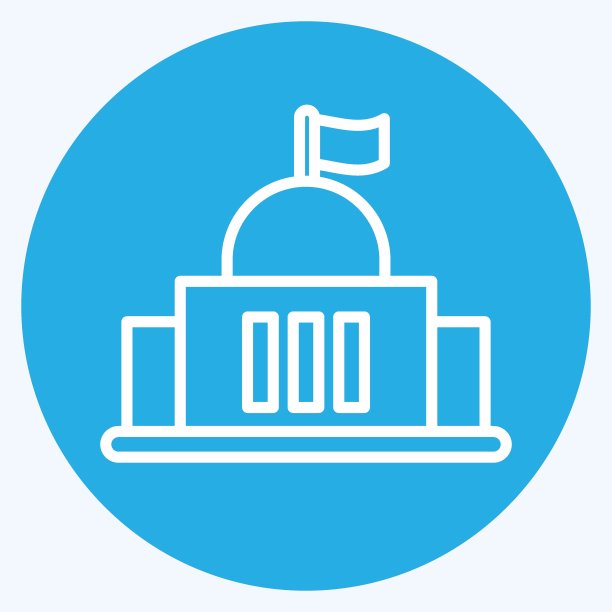 图标政府。适合作为教育标志。蓝眼睛的风格。简单的设计可编辑。设计模板向量。简单的说明图片下载