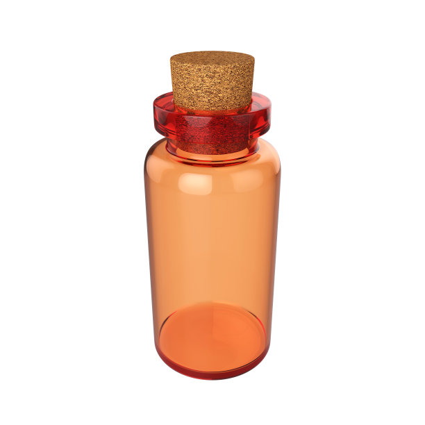 瓶子药水孤立在白色背景，3D渲染图片下载