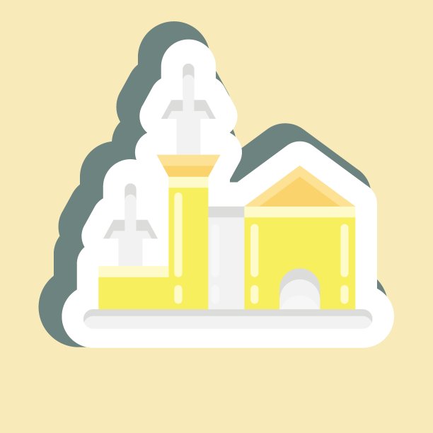 贴纸的城堡。适合作为教育标志。简单的设计可编辑。设计模板向量。简单的说明图片下载