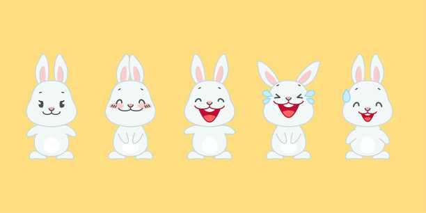 一组可爱的兔子图片下载