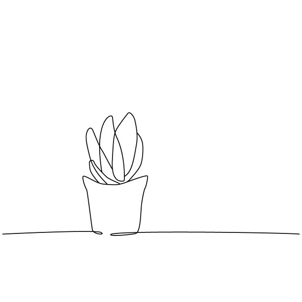 多肉植物的形状，图标盆栽，线性图标。用可编辑笔画线图片下载
