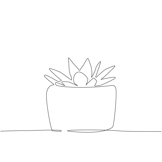 多肉植物的形状，图标盆栽，线性图标。用可编辑笔画线图片下载