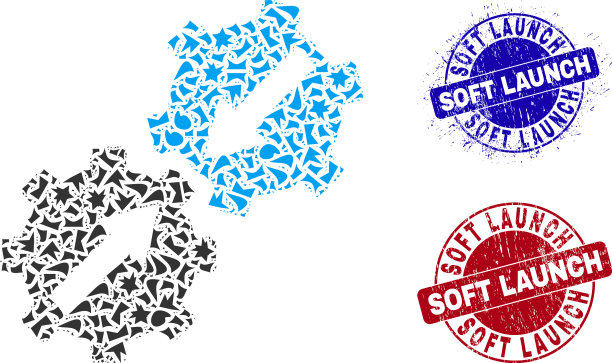 齿轮集成马赛克碎片与软发射图片下载