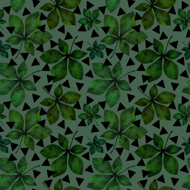 碎花无缝板栗叶印花织物，纺织品和包装图片下载