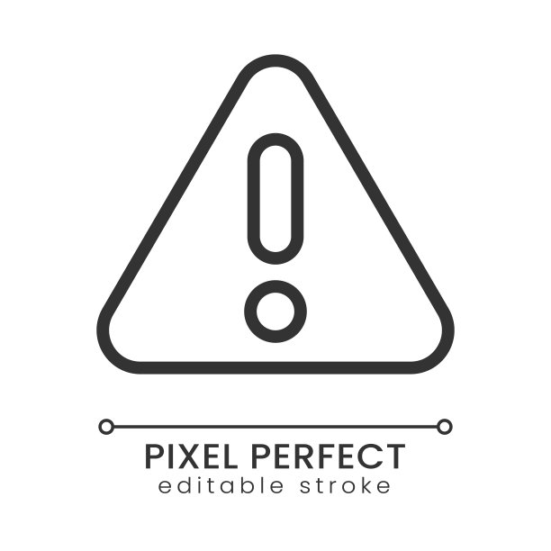 警告红色像素完美线性图标图片下载