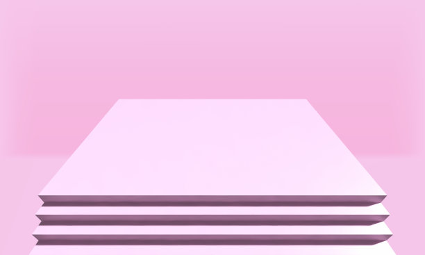 粉彩楼梯讲台显示舞台背景图像，3D插图。图片下载