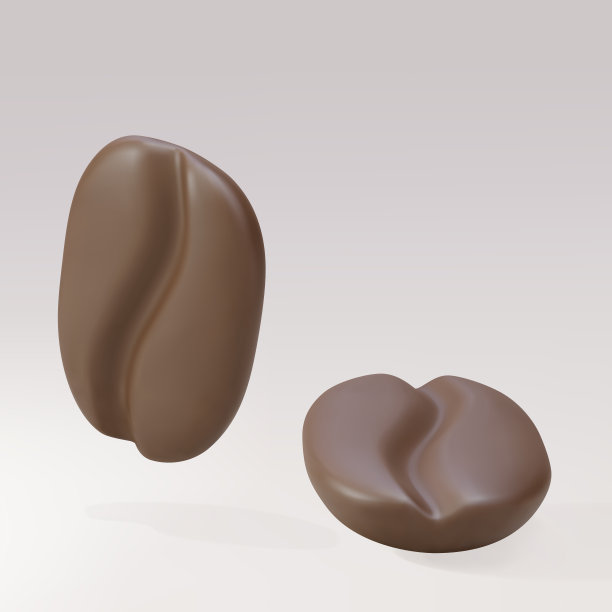 灰色背景上的3d咖啡豆。矢量插图。图片下载