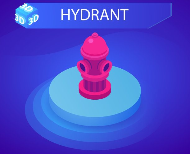 消防栓等距设计图标网页3d彩色图片下载