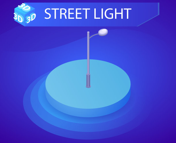 街灯等距设计图标web 3d图片下载