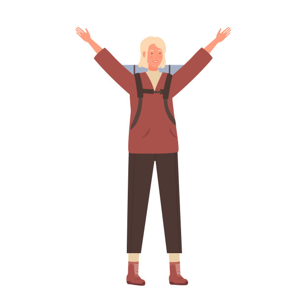 快乐兴奋的女游客图片下载