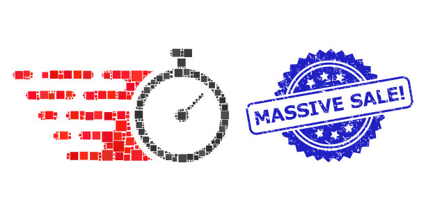 橡胶大量销售印章和方形点拼贴图片下载