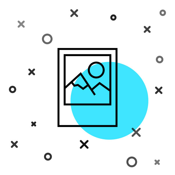 黑线相框图标隔离在白色图片下载