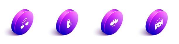 设置等距新鲜浆果茄子素面包图片下载