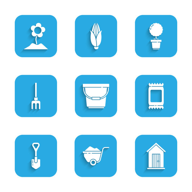 设置铲斗手推车与土制农舍图片下载