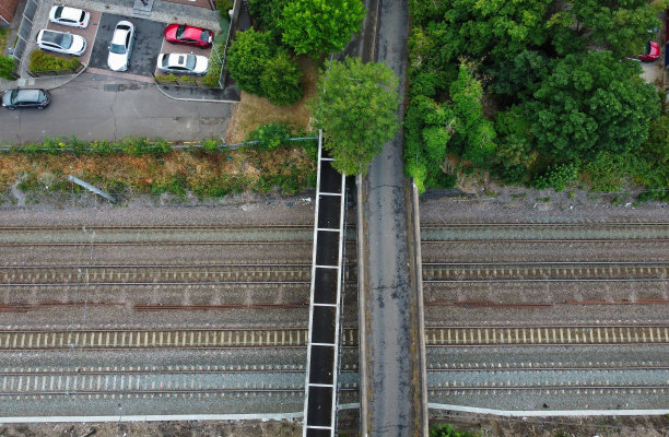 英国卢顿legrave火车站高角度鸟瞰图图片下载