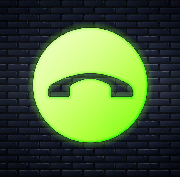 发光的霓虹灯手机图标孤立上图片下载