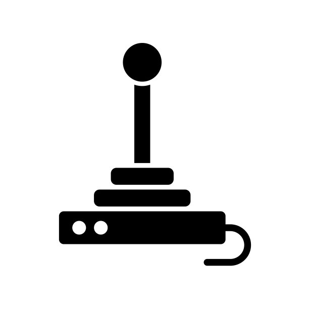 白色背景上的游戏操纵杆图标图片下载