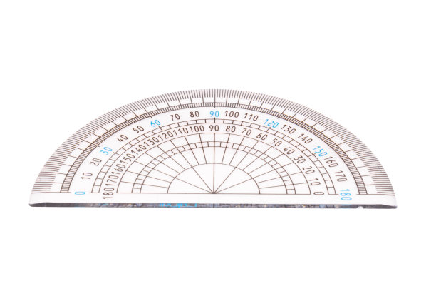 半圆尺子孤立在白色背景图片下载
