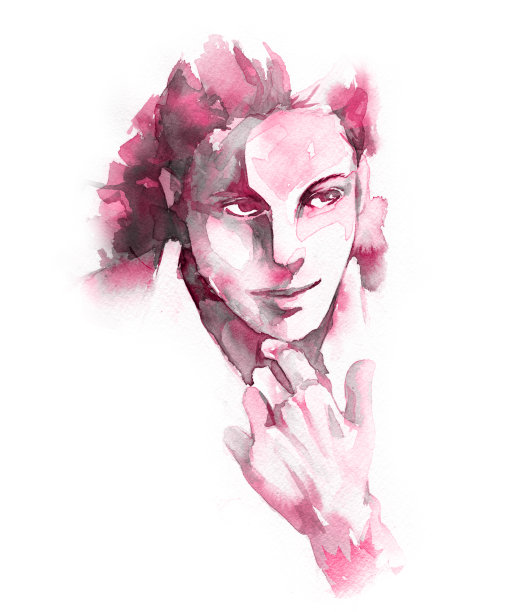 一个时髦男人的水彩画图片下载